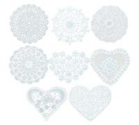 DOKRIN Pièces pour applications en dentelle,8 pièces de fleurs brodées hydrosolubles, accessoires vestimentaires en forme de cœur, fleurs, sacs en cuir, accessoires vestimentaires, décorations