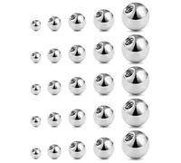 DOKRIN Piercings studs,25 pièces de billes en acier à filetage interne pour accessoires de piercing, clous à lèvres, clous d'oreilles, clous à sourcils, boules de remplacement 3/4/5/6/8 mm