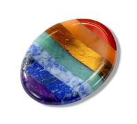 DOKRIN Pierres thérapeutiques 1 pierre ovale des 7 chakras, cristal anti-anxiété, pierre de guérison des chakras, équilibre les centres énergétiques