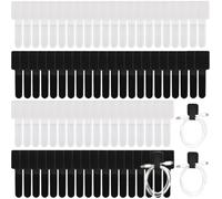 DOKRIN Sangles de câbles électriques, cable management Lot de 40 serre-câbles adhésifs pour la gestion des câbles sous le bureau, réglables et réutilisables (noir, blanc)