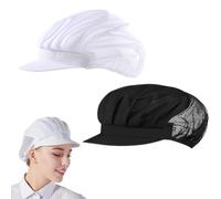 DOKRIN Toques de cuisinier, toque de cuisinier Lot de 2 chapeaux de chef élastiques, respirants et réglables, unisexes (noir et blanc)