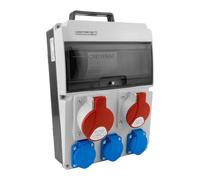 Doktorvolt Distributeur de courant de chantier avec poignée - 32 A 16 A CEE 3 x 230 V - Prises CEE