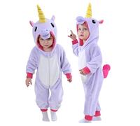 Doladola Barboteuse Animale à Capuchon pour Fille de bébé garçon BéBé Grenouillères Animal Pyjama Combinaison Barboteuse Enfant Filles Costume (Licorne Violette, 18-24 Mois)