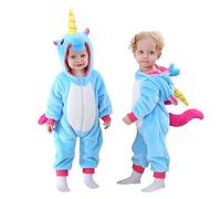 Doladola Barboteuse Animale à Capuchon pour Fille de bébé garçon BéBé Grenouillères Animal Pyjama Combinaison Barboteuse Enfant Filles Costume (Licorne Bleue, 2-3 ans)