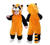 Doladola Barboteuse Animale à Capuchon pour Fille de bébé garçon BéBé Grenouillères Animal Pyjama Combinaison Barboteuse Enfant Filles Costume (Raton Laveur, 4-5 ans)