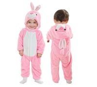 Doladola Barboteuse Animale à Capuchon pour Fille de bébé garçon BéBé Grenouillères Animal Pyjama Combinaison Barboteuse Enfant Filles Costume (Lapin roset, 3-4 ans)