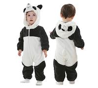 Doladola Barboteuse Animale à Capuchon pour Fille de bébé garçon BéBé Grenouillères Animal Pyjama Combinaison Barboteuse Enfant Filles Costume (Panda, 6-12 Mois)