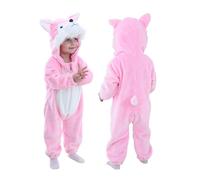 Doladola Bebe à Capuchon Onesie Combinaison Grenouillère Barboteuse À Capuche pour 0-30 Mois (Husky rose,2,5-3,5 ans)