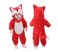 Doladola Bebe à Capuchon Onesie Combinaison Grenouillère Barboteuse À Capuche pour 0-30 Mois (Renard Rouge, 18-24 Mois)