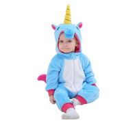 Doladola Bébé Garçon Filles Flannelle Animal Pyjama À Capuche Licorne Unésies (Bleu, Taille (3-4 ans)