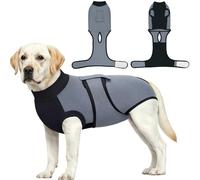 Dolahovy Combinaison de Récupération à Rayures pour Chiens, Chien Après Chirurgie Protection des Plaies Abdominales Maladies de la Peau Body Post Operatoire Chien Pyjama (Gris, XL)