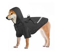 Dolahovy Imperméable pour Chien,Ponchos pour Chiens Veste imperméable pour Chien Vêtements de Pluie réglables pour Animaux de Compagnie avec Capuche pour Les Petits Chiens Moyens (XL, Noir)