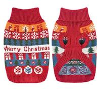 Dolahovy Sauter Le Chien,Flocon de Neige Pull Chiot Manteau Chien tricoté Noël Hiver Costume Chien Pull tricoté Laine Chien Costume Petite et Moyenne Chien Chat jiva va Teddy (L)