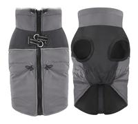 Dolahovy Veste d'hiver imperméable pour Chien,Vêtements pour Animaux de Compagnie Coupe - Vent Big Jump Horse Warm Dog Coat Veste en Laine Petit et Moyen Chien Grand Chiot Set (Gris, 4XL)