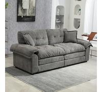 Dolamaní Canapé moderne 2 places avec coussins double couche (mousse à mémoire de forme + ressorts ensachés), canapé en chenille, pour salon, appartements et bureaux (gris)