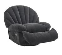 Dolamaní Fauteuil de relaxation électrique avec fonction de relaxation (90 °-140 °), fauteuil lounge avec fonction inclinable, pivotant à 270 °, pour salon, chambre à coucher (A)