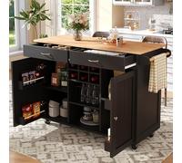 Dolamaní Îlot de cuisine moderne avec espace de rangement 102 x 45 x 92 cm, chariot de cuisine roulant avec plan de travail, îlot dans la cuisine pour cuisine, salle à manger, bar à petit-déjeuner