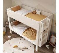 Dolamaní Lit superposé séparable, 90 x 200 cm, pour 2 enfants, design en forme de traîneau, échelle flexible à monter au niveau de la tête et du pied, lit d'enfant, en bois, pour garçons et filles