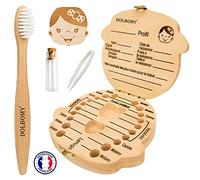 Dolbomy Boite a Dents de Lait Fille et Garcon en Français - Offert Brosse a Dent en Bambou - Gardez et Protégez Précieusement ces Petits Souvenirs de l'Enfance - Cadeau de Naissance Bebe (Fille)