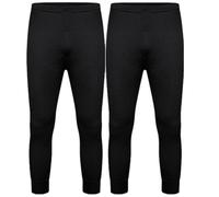 DOLCE ENVY Lot de 2 pantalons thermiques longs pour homme - Couche de base chaude pour l'hiver - Convient pour un usage quotidien - Pantalon haute performance, Noir , XXL