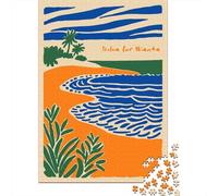 Dolce Far Niente Beach Illustration Puzzle Adulte De 1000 Pièces, 52x38cm/1000pcs, pour Progresser À Son Propre Rythme; Carton Blanc avec Une Surface Lisse