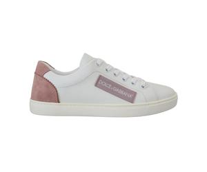 Dolce & Gabbana - Baskets Basses Blanches Roses Femmes - Femme - Chaussures - Blanc - Taille: 36 EU