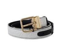 Dolce & Gabbana - Ceinture en cuir réversible - Femme - Accessoires - Blanc - Taille: ONE Size