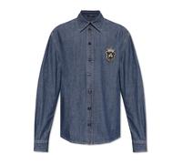 Dolce & Gabbana - Chemise en denim avec application - Homme - Chemises - Bleu - Taille: L