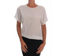 Dolce & Gabbana - Chemisier Chic en Soie à Pois - Femme - Blouses et Chemises - Blanc - Taille: 38 FR