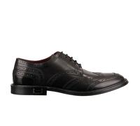 Dolce & Gabbana Couronne Dg Métal Logo Cuir Derby Chaussures Marsala Noir 12516