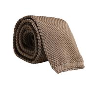 Dolce & Gabbana - Cravate de luxe en soie avec détails de logo - Homme - Accessoires - Brun - Taille: ONE Size