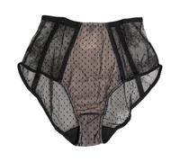 Dolce & Gabbana - Culotte Noire en Dentelle à Pois Transparente - Femme - Sous-vêtements - Multicolore - Taille: 38 FR