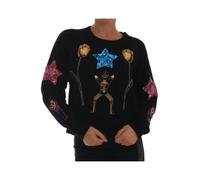 Dolce & Gabbana - Fairy Tale Crystal Cashmere Sweater - Femme - Pulls - Noir - Taille: 44 FR