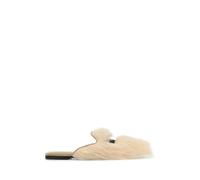 Dolce & Gabbana, Femme, Chaussures, Beige, Taille: 40 EU Mules en Daim et Shearling
