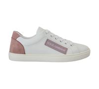 Dolce & Gabbana, Femme, Chaussures, Blanc, Taille: 35 1/2 EU Baskets basses en cuir blanc-rose