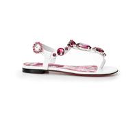 Dolce & Gabbana, Femme, Chaussures, Blanc, Taille: 37 1/2 EU Chaussures plates blanches avec largeur pinaforemetal