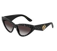 Dolce & Gabbana Femme DG4439 32888G Lunettes de soleil Acétate Noir Gris Cat Eye Normale Ombré