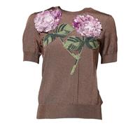 Dolce & Gabbana, Femme, Pulls, Brun, Taille: 34 FR Chemisier Marron avec Lily Ornée