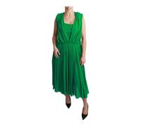 Dolce & Gabbana, Femme, Robes, Vert, Taille: 38 FR Robe Maxi Plissée en Soie Verte