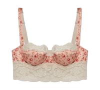 Dolce & Gabbana, Femme, Sous-vêtements, Beige, Taille: 100B FR Balconnet en satin et dentelle à petit imprimé de roses