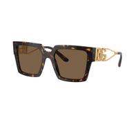 Dolce&Gabbana Femme Sunglass DG4446B - Couleur du Monture: Havana, Couleur de Lentille: Marron foncé