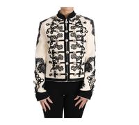 Dolce & Gabbana, Femme, Vestes, Blanc, Taille: 34 FR Veste Militaire Sicily Floral Baroque