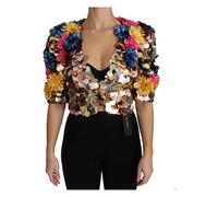 Dolce & Gabbana, Femme, Vestes, Multicolore, Taille: 32 FR Sicile Enchantée Veste Cristal Pailleté