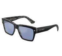 Dolce & Gabbana Homme DG4431 34031U Lunettes de soleil Acétate Noir Bleu clair Carré Miroir Miroir