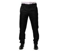 Dolce & Gabbana, Homme, Pantalons, Noir, Taille: XL Pantalon de costume noir en coton DG Crown