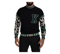 Dolce & Gabbana, Homme, Sweatshirts et sweats à capuche, Noir, Taille: XS Pull King Star à Col Rond