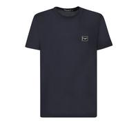 Dolce & Gabbana, Homme, Tops, Bleu, Taille: XS T-shirt en coton avec étiquette griffée