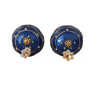 Dolce & Gabbana - Hook Dangling Earrings - Femme - Accessoires - Bleu - Taille: ONE Size
