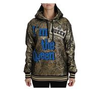 Dolce & Gabbana - Im The Queen Jaquard Gold SweaT-shirt Sweat à capuche - Femme - Sweatshirts et sweats à capuche - Multicolore - Taille: 36 FR