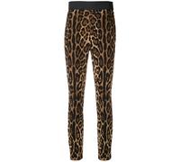 Dolce & Gabbana - Legging imprimé en jersey - Femme - Pantalons - Brun - Taille: 36 FR